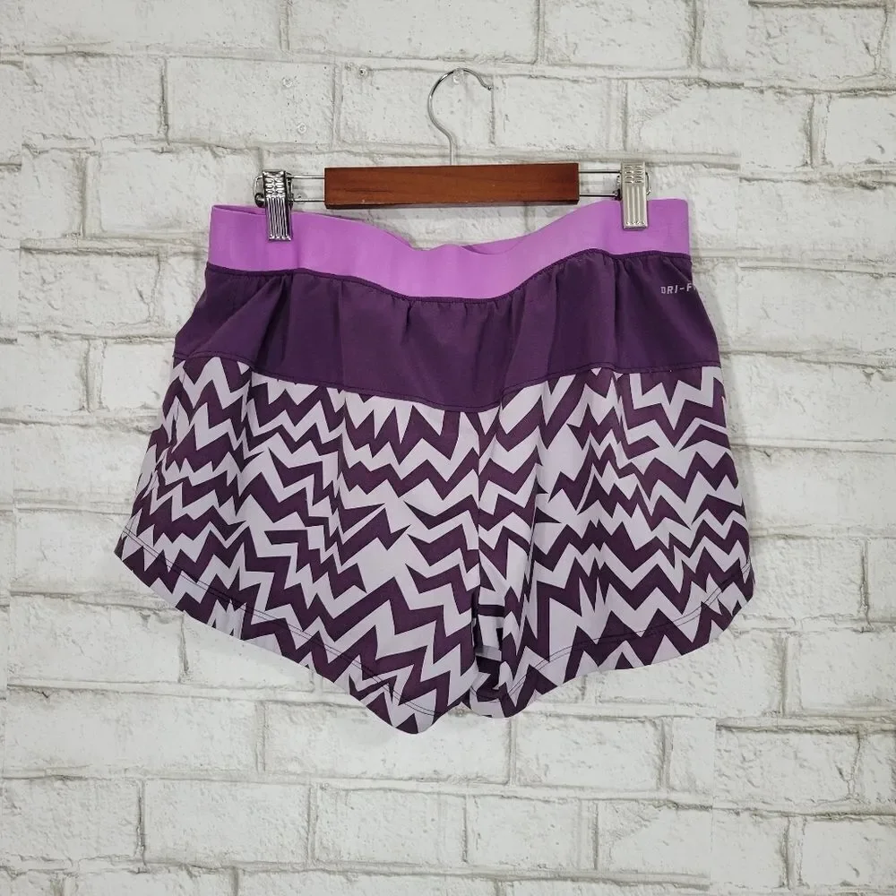 NIKE purple zig-zag athletic shorts